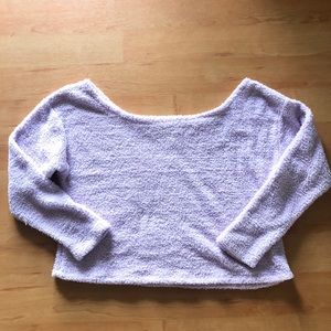 ASOS  LILAC  FUZZY EYELASH  OFF-SHOULDER  SOFT  PULLOVER   SWEATER NWT  SZ 8/10